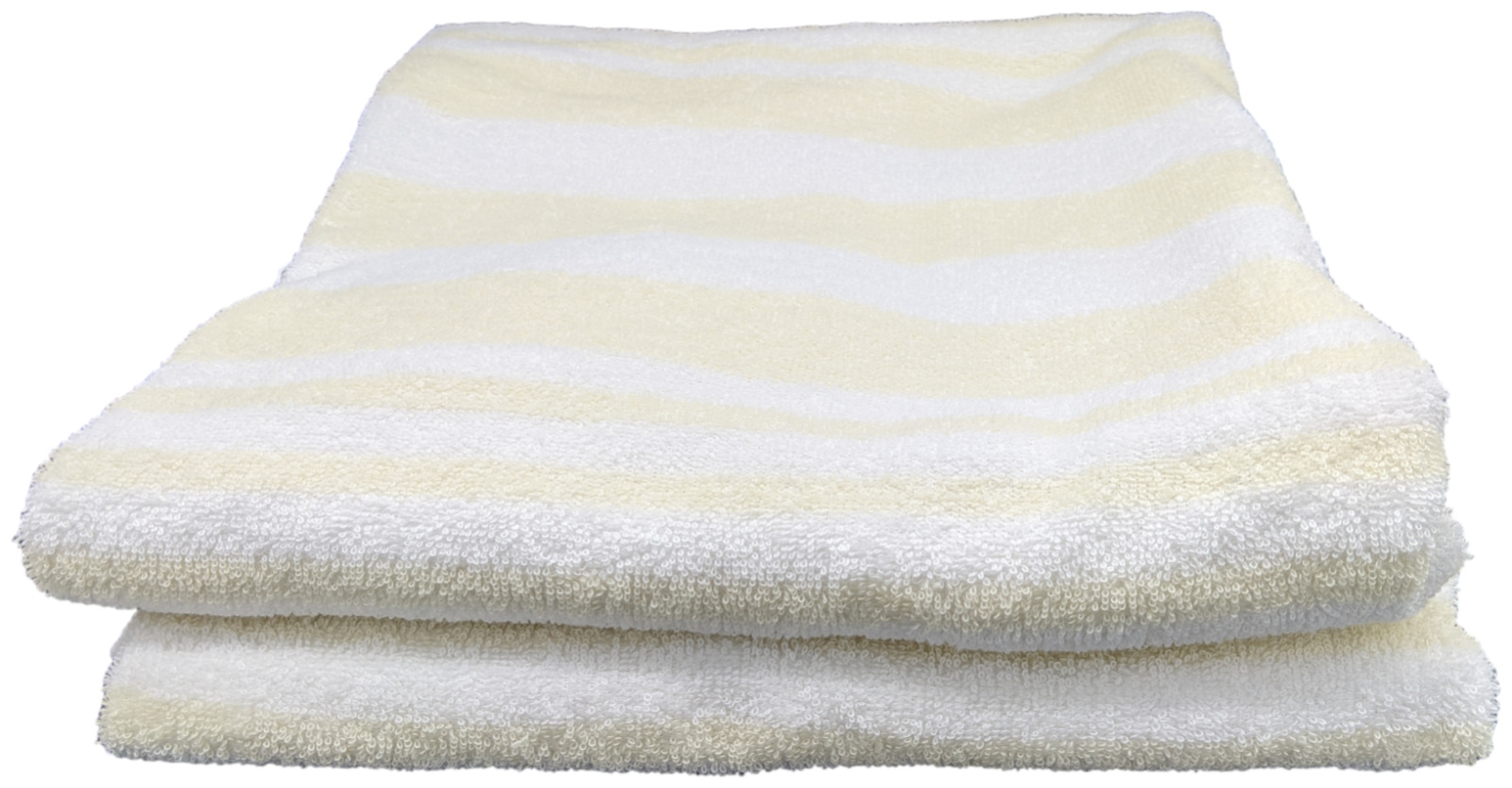 3 - Hotel & Spa Pool Beach Towels 100% Ring Spun Cotton Yellow/White Striped
