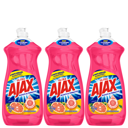 (3 Pack) Ajax Ultra Bleach Alternative Dish Soap, Grapefruit Scent, 28 Fl Oz
