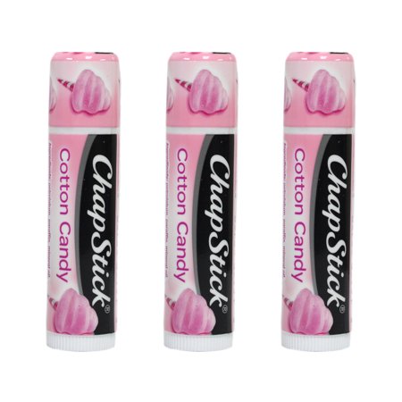 3 Pack ChapStick Lip Balm Cotton Candy Flavored 0.15 Ounce Tube