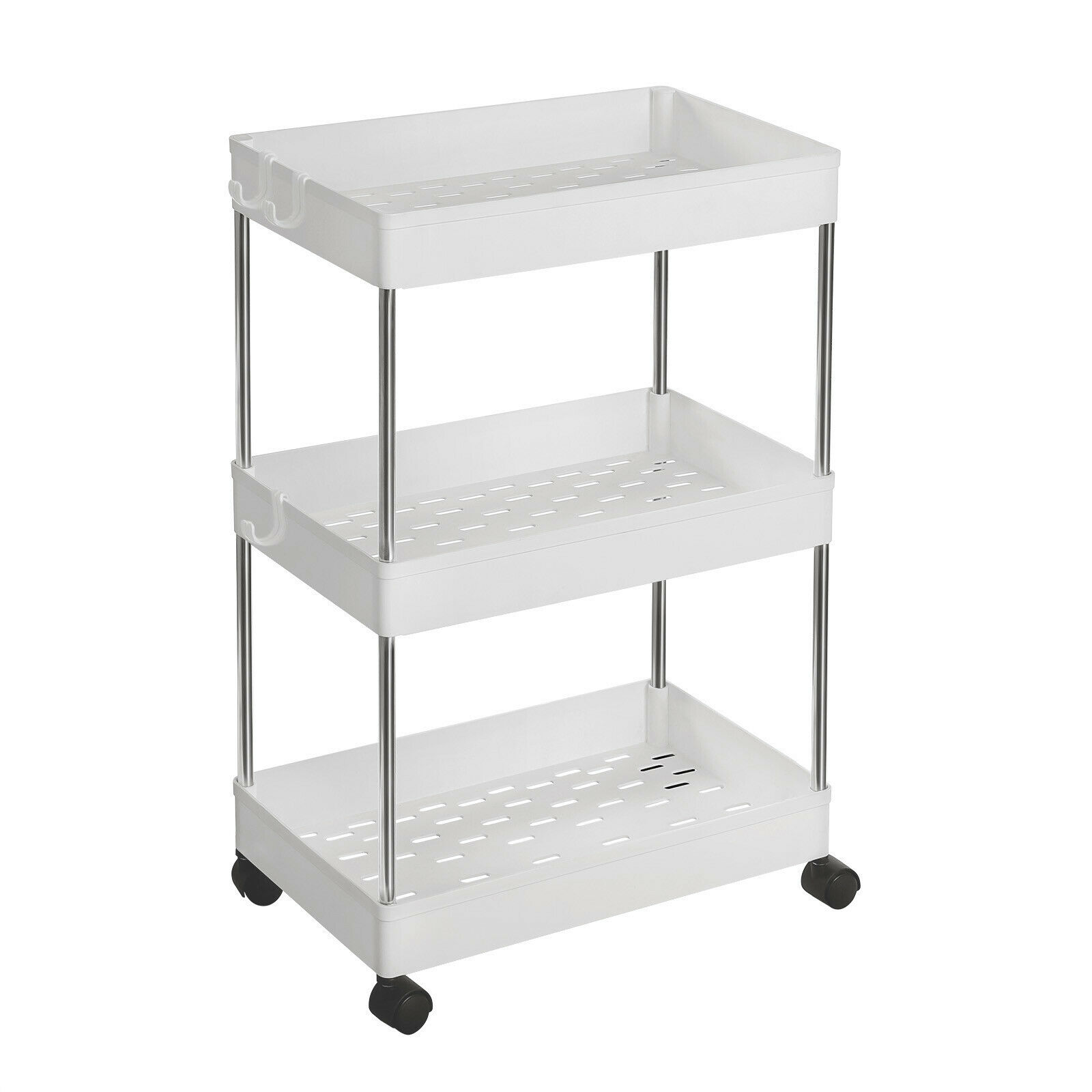 3-Tier Rolling Cart, Storage Cart with Wheels UKSC009W01