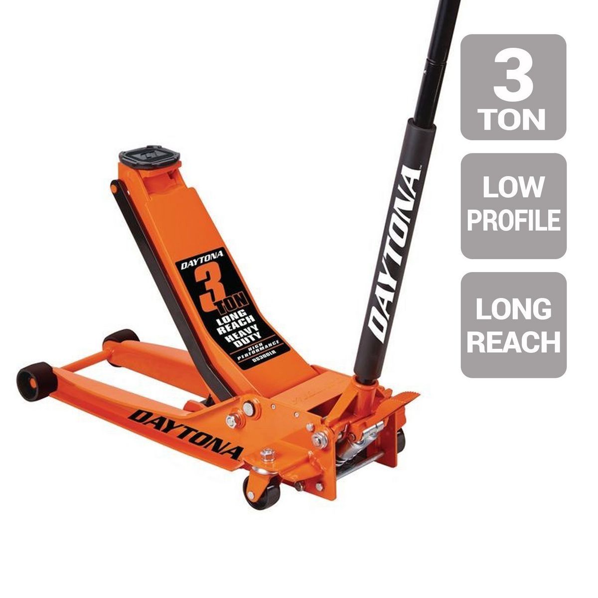 3 ton Long Reach Low Profile Professional Floor Jack with RAPID PUMP, Orange on Sale At Harbor Freight Tools