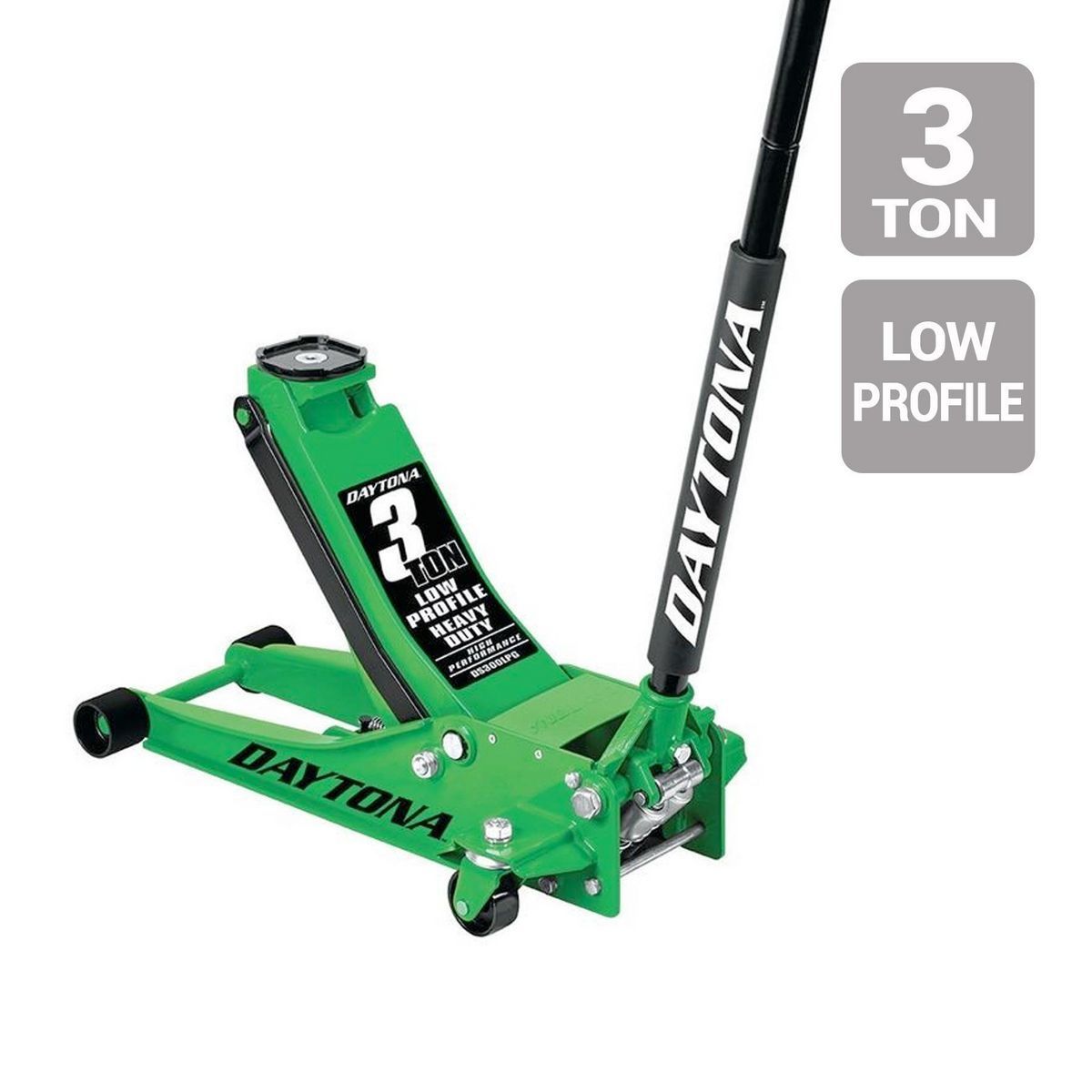 3 ton Low Profile Professional Floor Jack with RAPID PUMP, Green