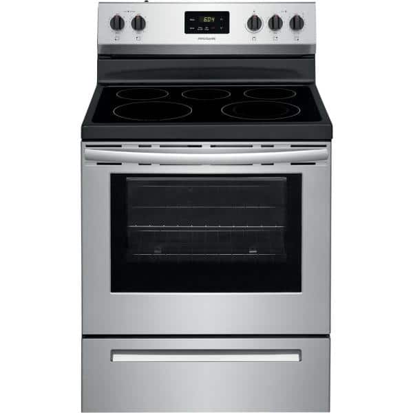 30 in. 5.3 cu. ft. Rear Control Electric Range in Stainless Steel on Sale At The Home Depot