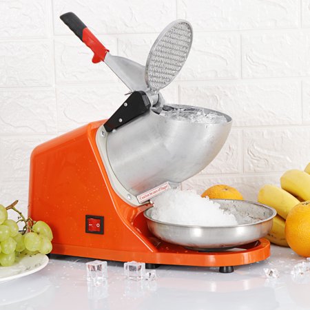 300W Electric Ice Shaver Shaved Machine Shaver Orange Shaved Ice Snow Cone Maker 143 lbs/h