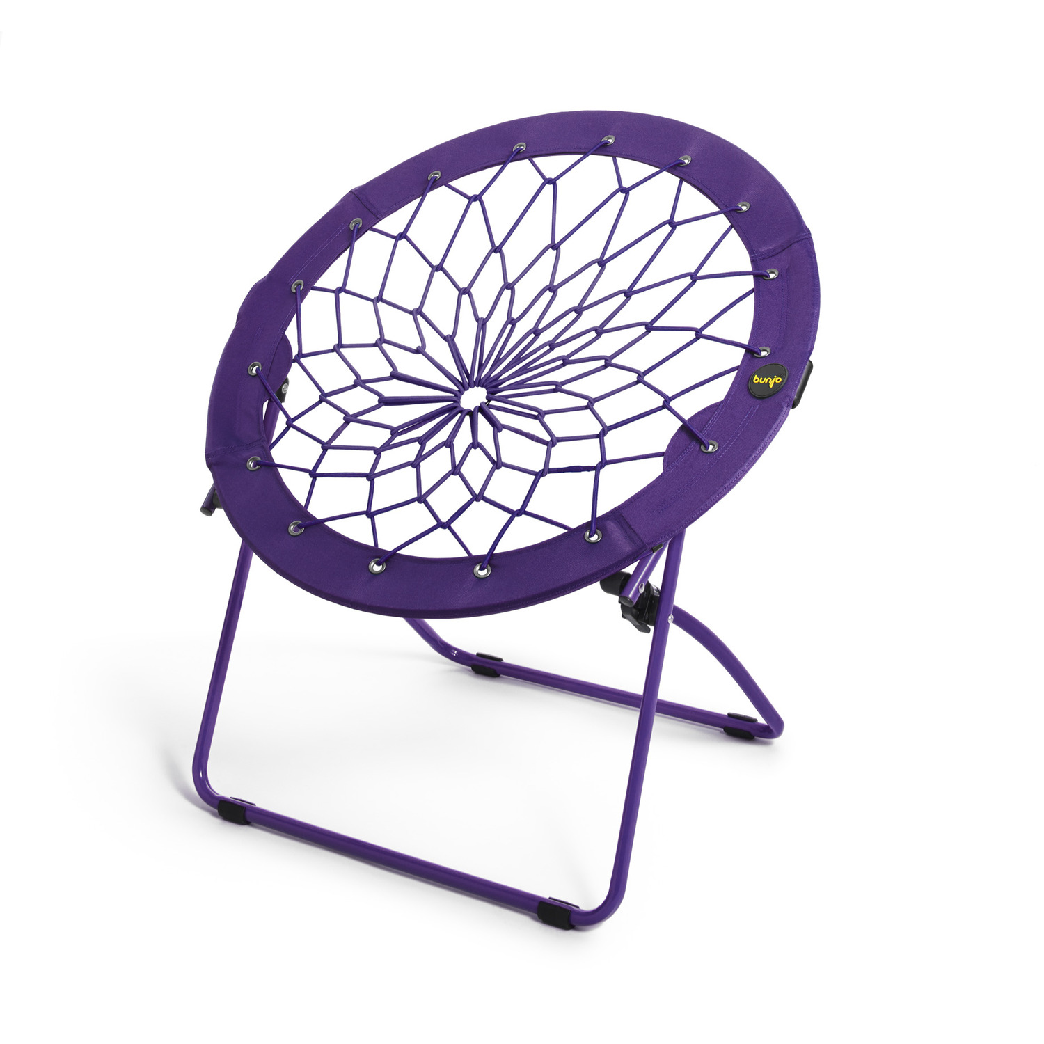 32" Bunjo Woven Bungee with Metal Base Folding Chair, Purple -