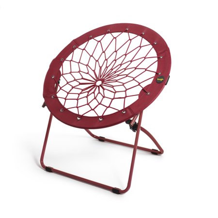 32" Bunjo Woven Bungee with Metal Base Folding Chair, Red