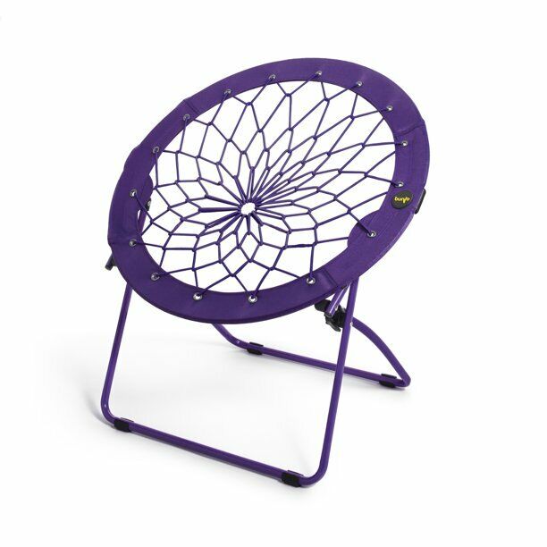 32" Woven Bungee Folding Chair with Metal Base Portable Gaming Camping Purple