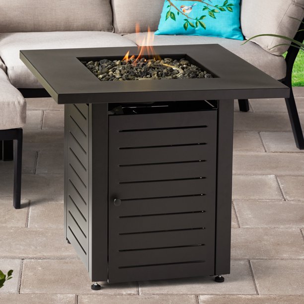 Mainstays 28″ Square 50000 Btu Propane Fire Pit Table On Sale At Walmart