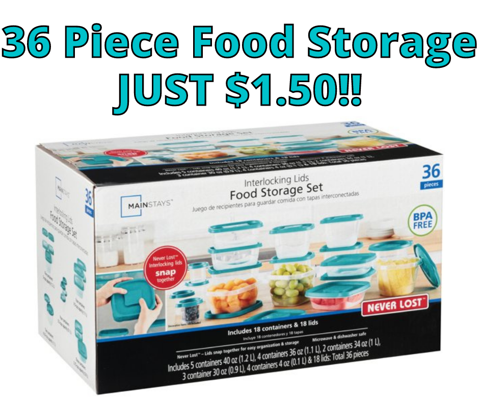 36 Piece Food Storage JUST 1.50