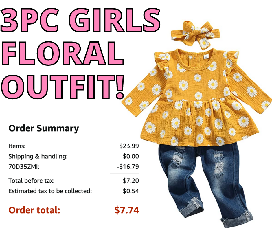 3PC Girls Floral Outfit! HOT SALE On Amazon!