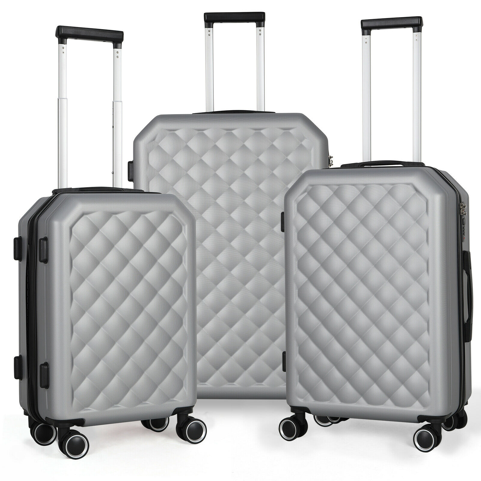 3PCS Luggage Set ABS Lightweight Travel Hard Case Suitcase 20" 24" 28" Wheeled