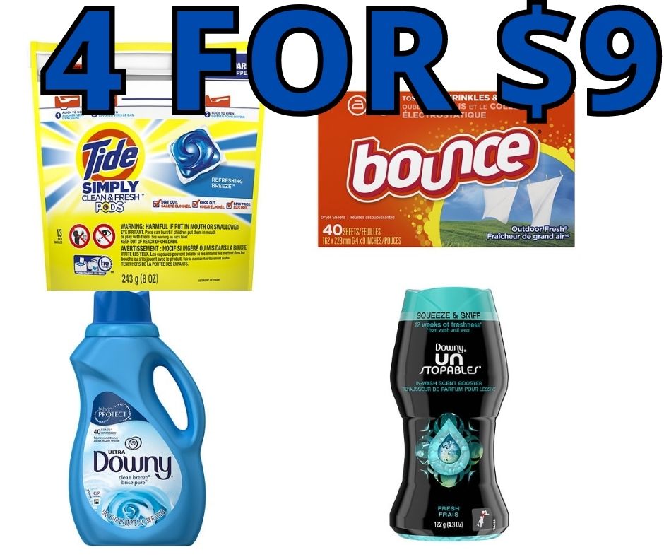 Tide, Downy, Bounce, & Unstopables 4 For $9 At Walgreens!