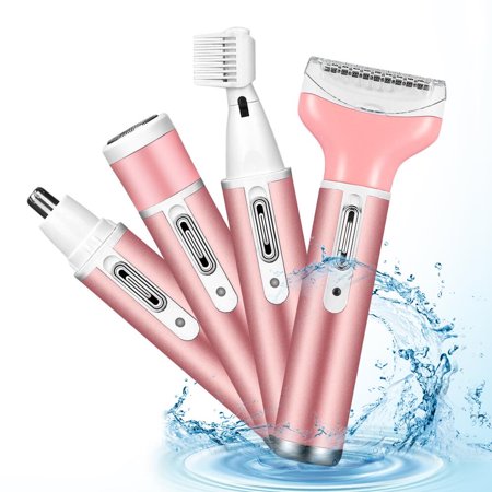 4 in 1 Women Electric Shaver Rechargeable Waterproof Razor Painless Epilator Body Hair Remover Nose Hair Beard Bikini Trimmer Eyebrow Face Facial Armpit Legs Removal Clipper Lady Grooming Groomer Kit HOT DEAL AT WALMART!