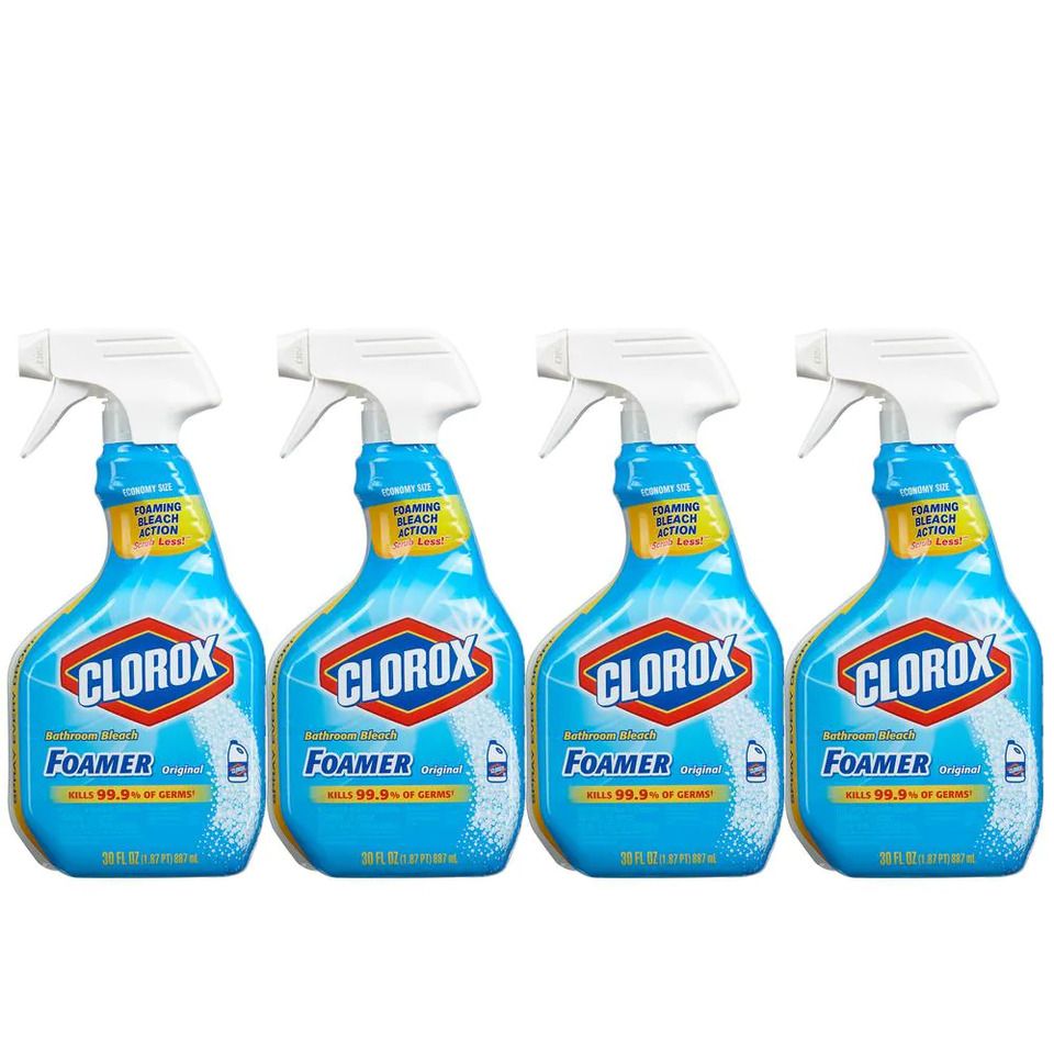 4-Pack Clorox 30 Oz. Antibacterial Disinfecting Bleach Foamer Bath Spray Cleaner