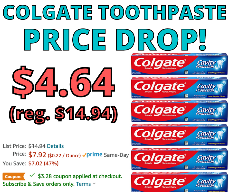 Colgate Toothpaste 6 Pack! Double Discount On Amazon!