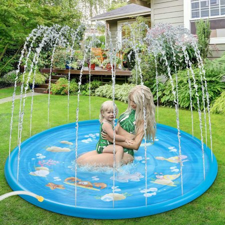 40inch Inflatable Splash Pad Sprinkler Mat For Kids Children Splash Water Toy Backyard Garden Outdoor Toys