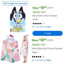 Hooded Towels for kids $10.58