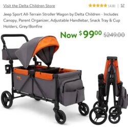 Jeep Sport All-Terrain Stroller Wagon by Delta Children $99 (was $249)