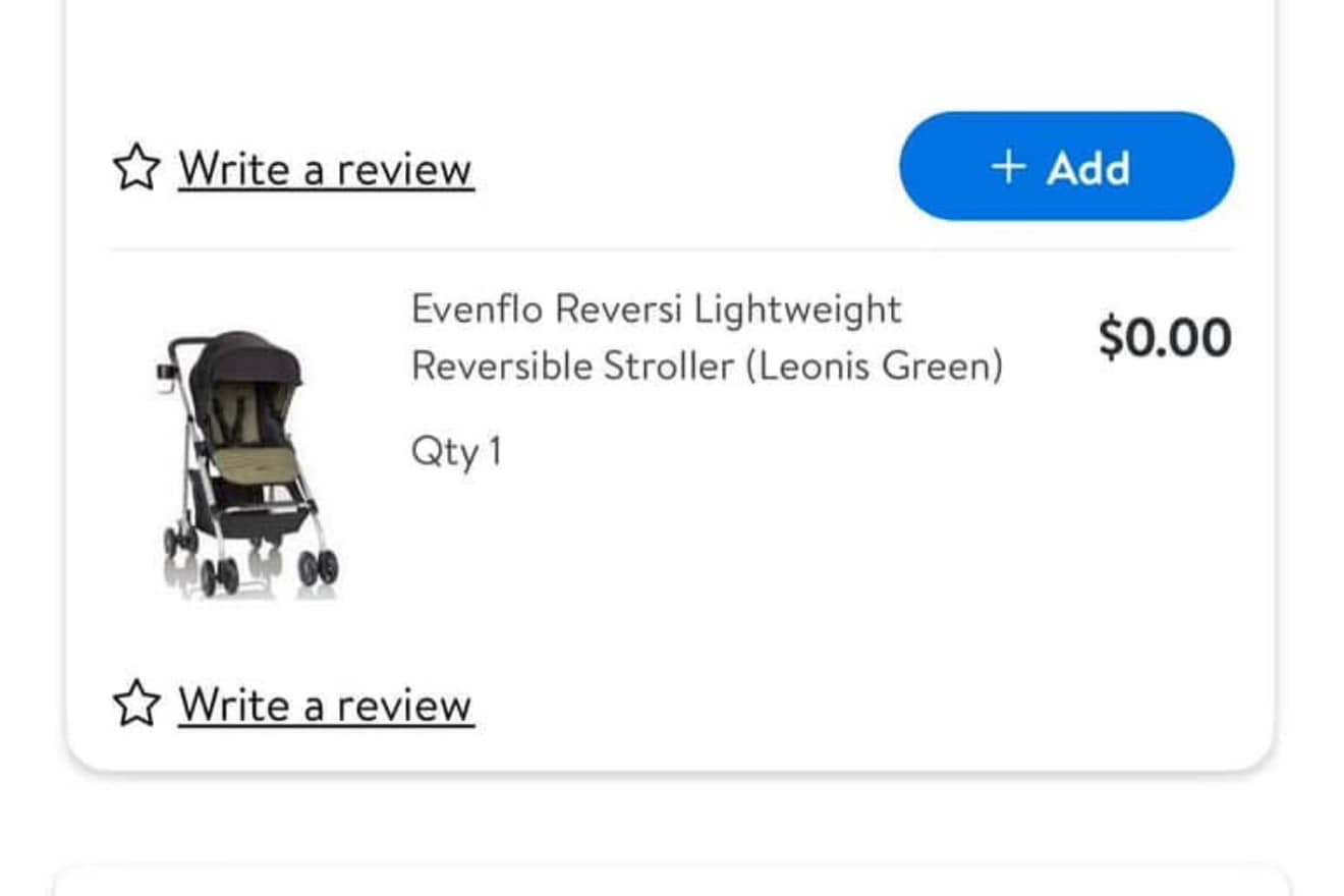 MASSIVE PRICE ERROR AT WALMART – BABY STROLLER RINGING UP $0.00 YMMV