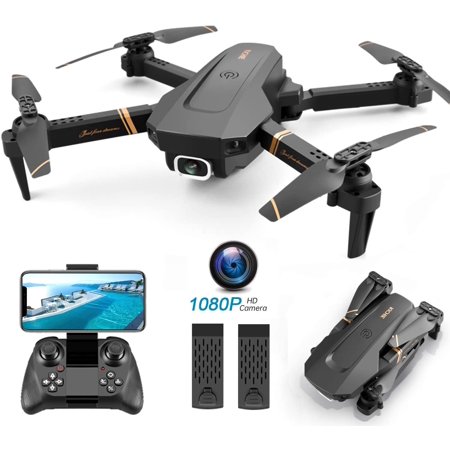 4DRC V4 Foldable Drone with 1080p HD Camera for Adults and Kids, Quadcopter with Wide Angle FPV Live Video, Trajectory Flight, App Control,Optical Flow, Altitude Hold and 2 Modular Batteries