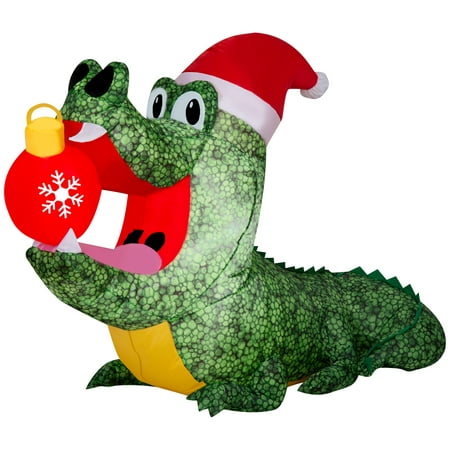 4 Foot Tall Holiday Time Christmas Gator Airblown Inflatable