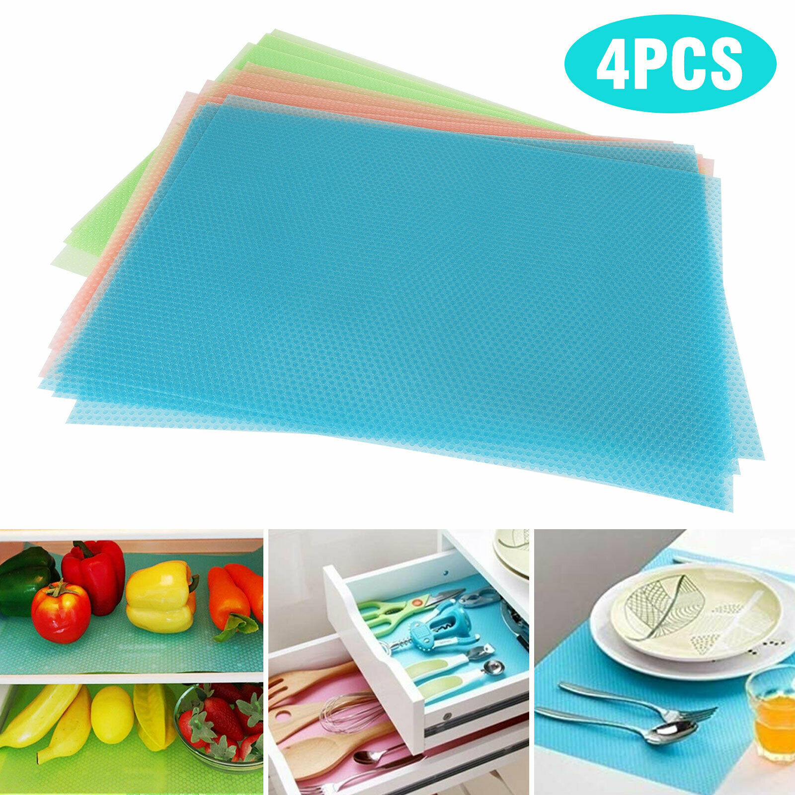 4pcs Refrigerator Antibacterial Antifouling Pad Mat Multifunction Waterproof Mat
