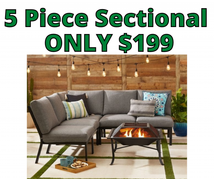 Mainstays BIG 5 Piece Sectional ONLY $199 at Walmart!