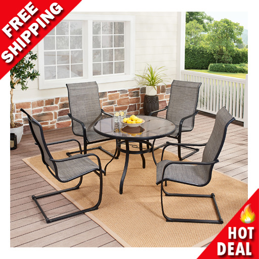 5 Piece Patio Dining Set Outdoor Garden Table Chairs Bistro Furniture Lawn Yard