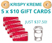 5 x 10 Krispy Kreme GIFT CARDS