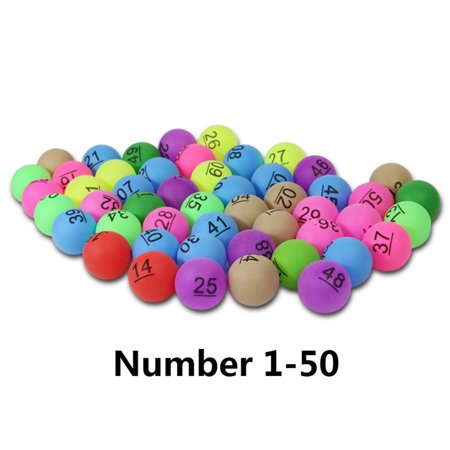 50Pcs 2.4g Colorful Entertainment Ping Pong Balls with No. Table Tennis Ball for Lottery Game Advertisement