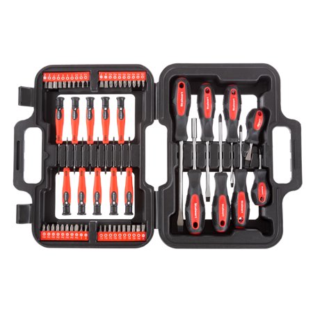 58 Piece Screwdriver Bit Set – Magnetic Metric and SAE Measurement Precision Driving Kit with Handle and Carrying Case by Stalwart
