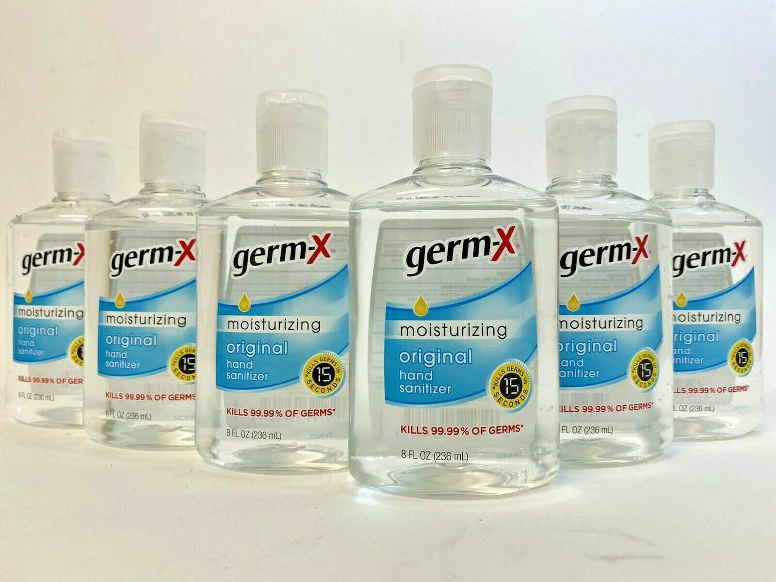 6 Pack GERM-X Original Hand Sanitizer 8 oz Portable Flip Cap Bottle EXP 6/2022!