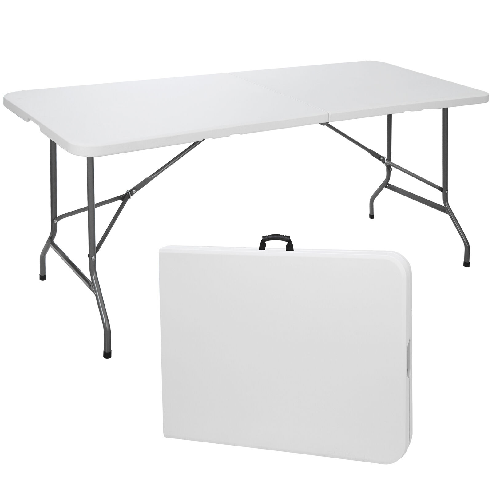 6' Portable Folding Table Plastic Indoor Outdoor Picnic Party Camp Dining White