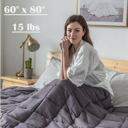 60x80" Weighted Blanket Full Queen Size Reduce Stress 15lb