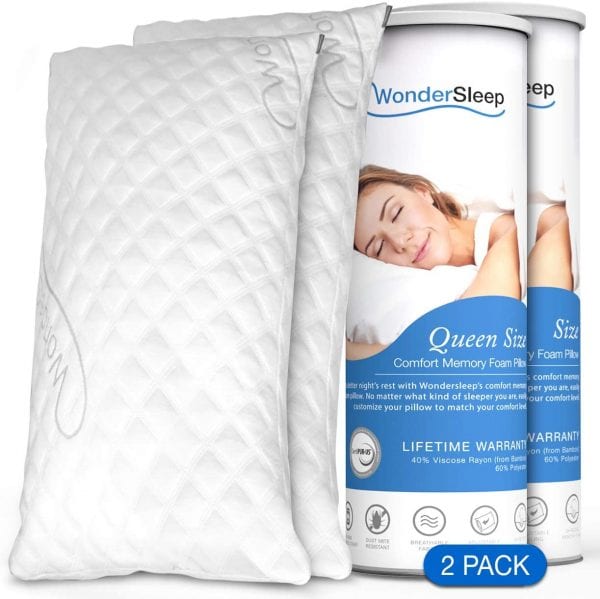 WonderSleep Premium Memory Foam Pillows Prime Day Special!