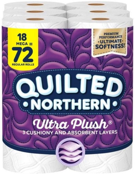 Quilted Northern Ultra Plush Toilet Paper, 18 Mega Rolls = 72 Regular Rolls