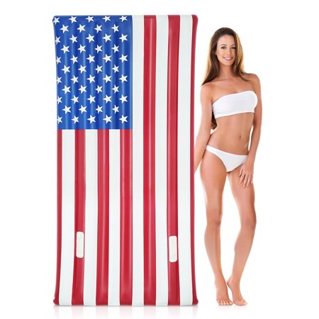 6Ft Inflatable American Flag Pool Floats, Water Fun Floaty, Summer Swim Pool Raft Lounge Beach Floaty Party Toys, Summer Float For Adult
