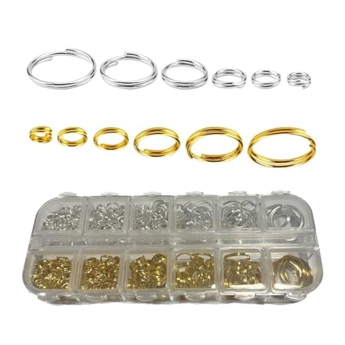 Jump Rings, On SALE Today At Amazon 6 Size Gold And Sliver Jump Rings,Double Loops Round Split Small And Medium Key Chain Ring For Jewelry Making And Keychain Home Car Dog Tag Rings Diy Crafts