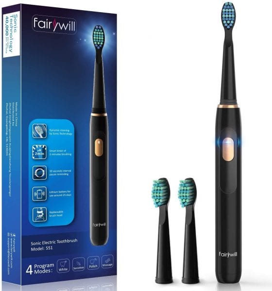 Fairywill Sonic Whitening Rechargeable Toothbrush FREE at Amazon!