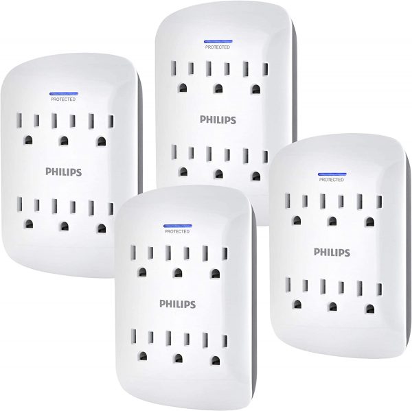 Philips 6-Outlet Extender Surge Protector 4Pack Amazing Deal on Amazon!!