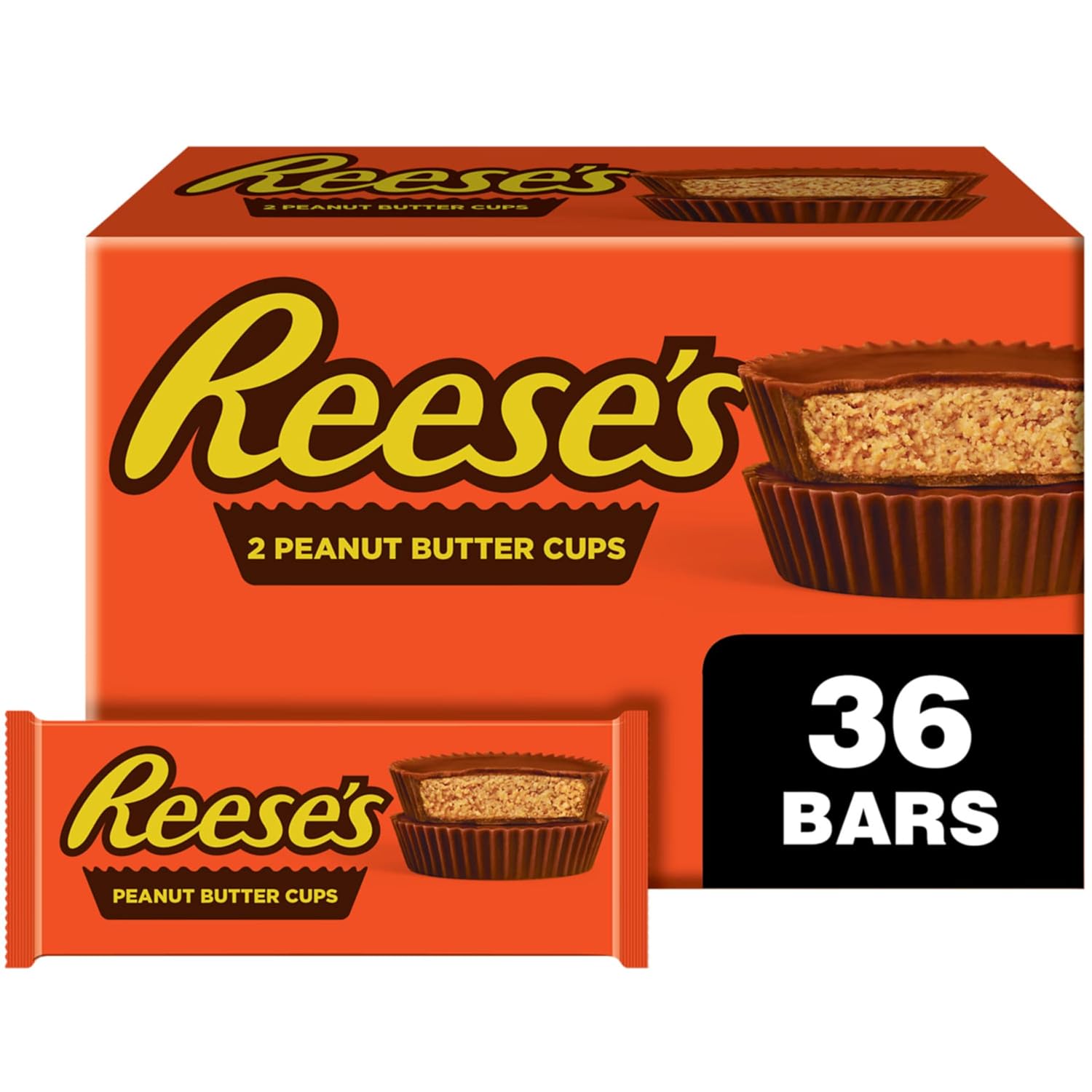 PRICE DROP! REESE’S Milk Chocolate Peanut Butter Cups, Easter Candy Packs, 1.5 oz (36 Count)