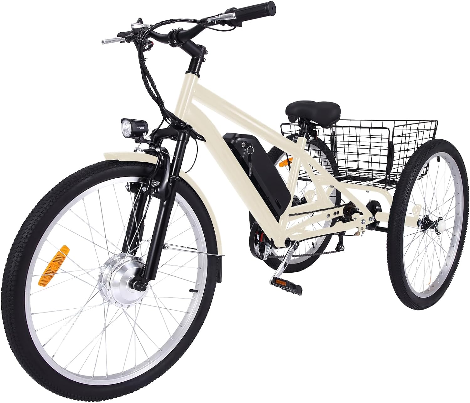 PRICE ERROR ONLY $99 – 3 Wheel Mountain Electric Bicycle with Basket, 350W Brushless Motor