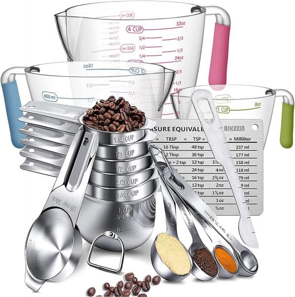 Stainless Steel 20 Piece Set Measuring Cups And Spoons  – 50% OFF!