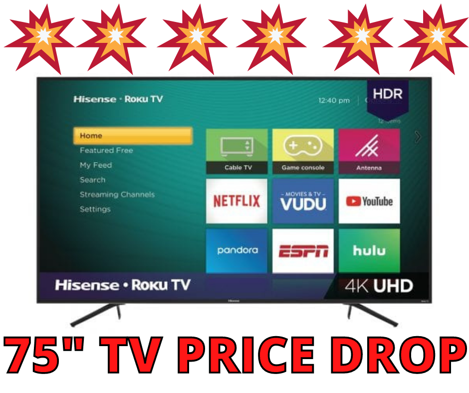 Hisense 75″ LED Roku Smart TV MAJOR PRICE DROP AT WALMART!
