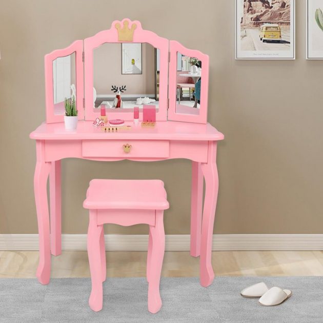 Kid’s Pink Vanity Table Huge Price Drop At Walmart!