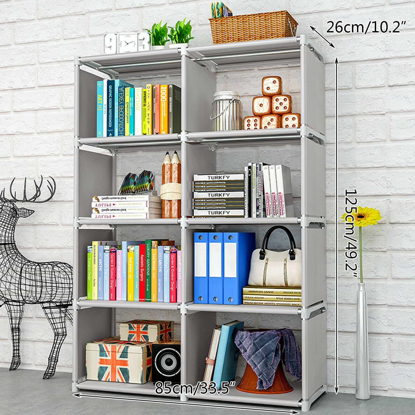 8 Cube Bookshelf Rack Bookcase Stand Storage Shelving Display Book Shelves New