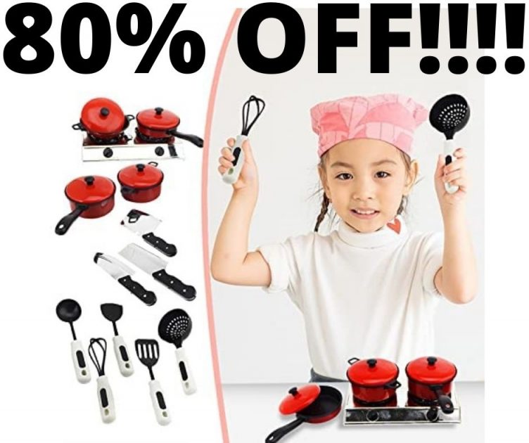 Kitchen Pretend Play Set 80% Off With Code On Amazon