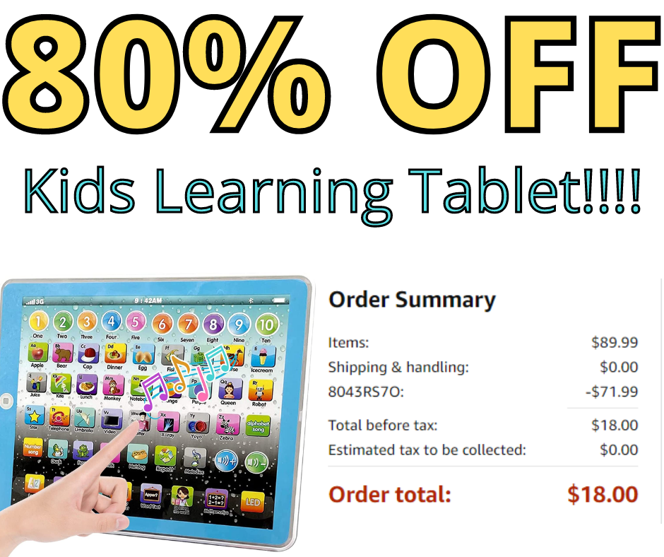 Kids Tablet 80% OFF on Amazon!  RUN!