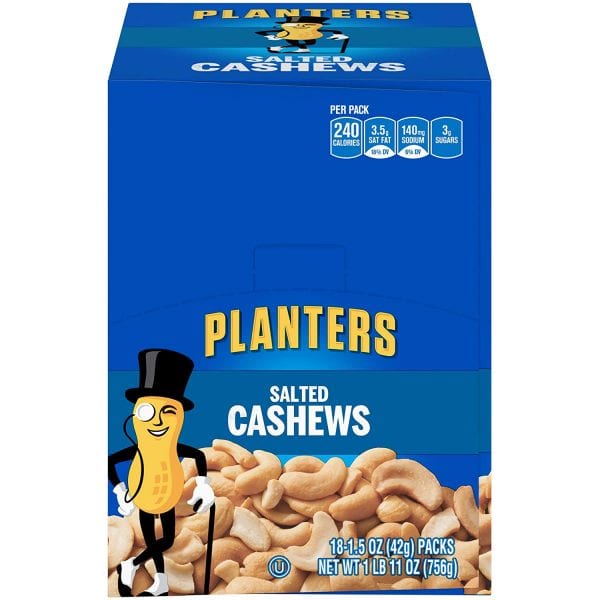 Planters Salted Cashews 18 Pack Prime Day Deal!