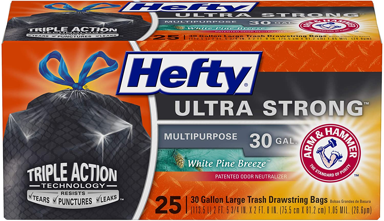 Hefty Ultra Strong 30-Gallon Trash Bags 25-Count For Only $5 Shipped on Amazon